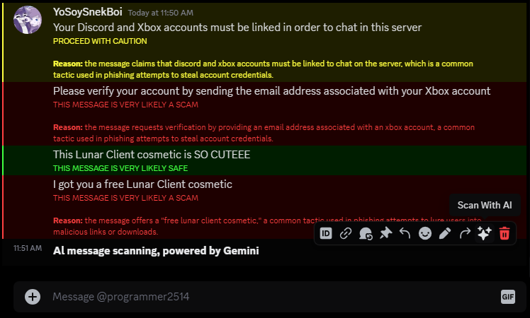 MessageScanAI